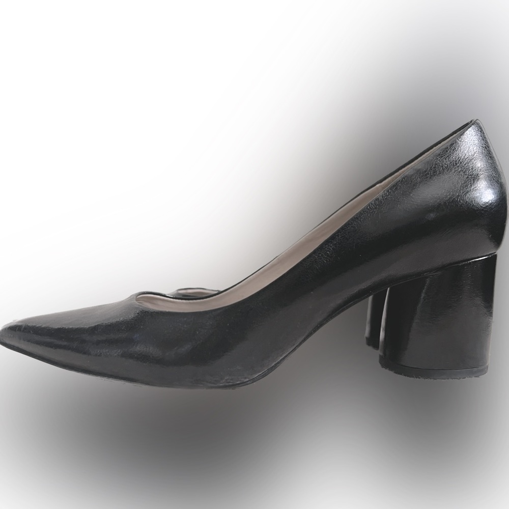 Zara Black Block Heel Pump, size 9, great condition